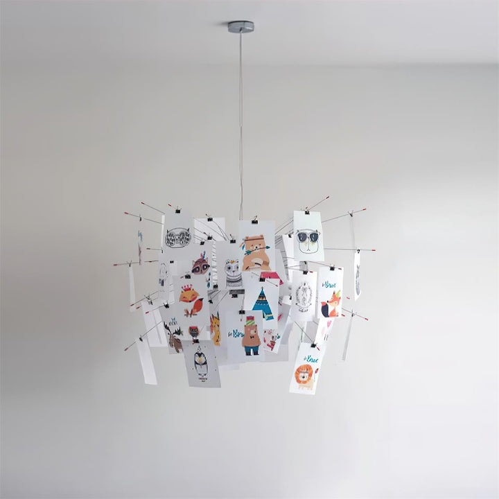 Lampadario Carta e metallo Colorful bianco Carte Whimsical moderno
