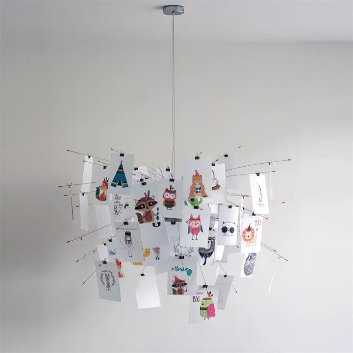 Lampadario Carta e metallo Colorful bianco Carte Whimsical moderno