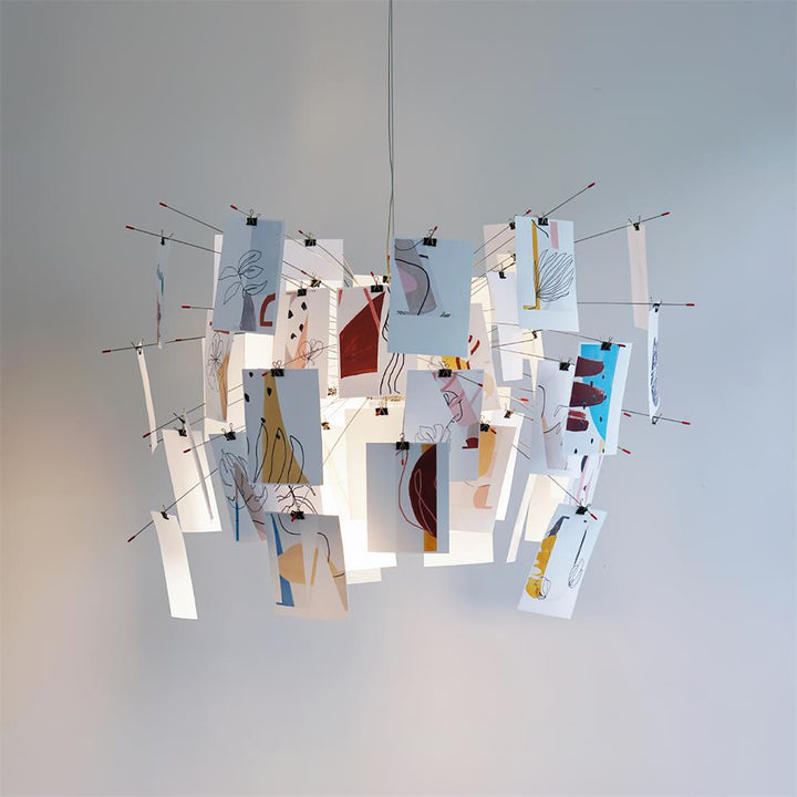 Lampadario Carta e metallo Colorful bianco Carte Whimsical moderno