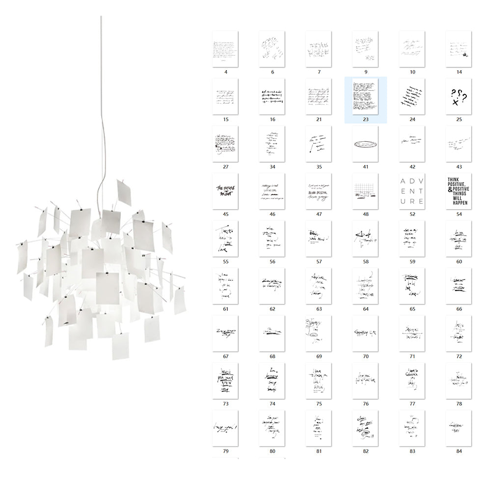 Lampadario Carta e metallo Colorful bianco Carte Whimsical moderno