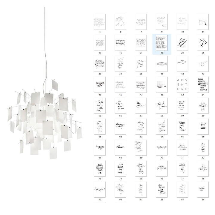 Lampadario Carta e metallo Colorful bianco Carte Whimsical moderno