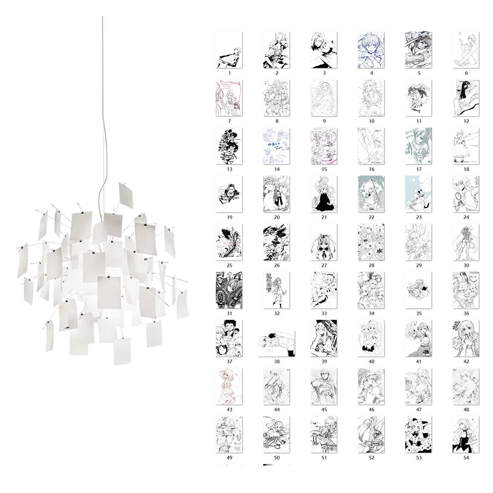 Lampadario Carta e metallo Colorful bianco Carte Whimsical moderno
