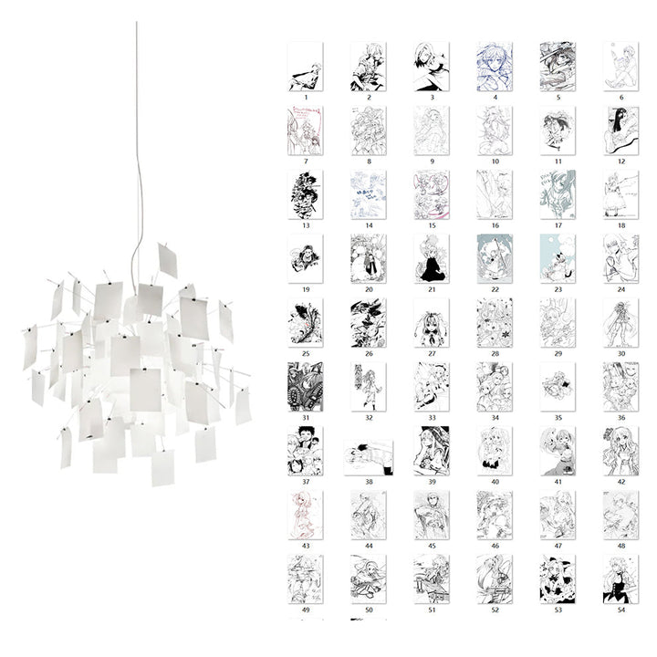 Lampadario Carta e metallo Colorful bianco Carte Whimsical moderno