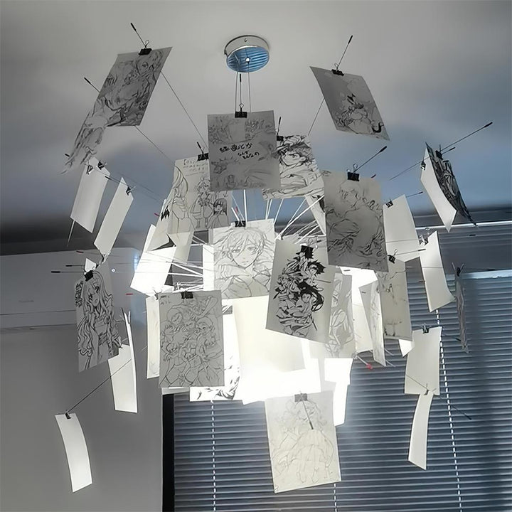 Lampadario Carta e metallo Colorful bianco Carte Whimsical moderno