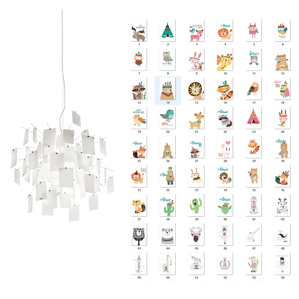 Lampadario Carta e metallo Colorful bianco Carte Whimsical moderno