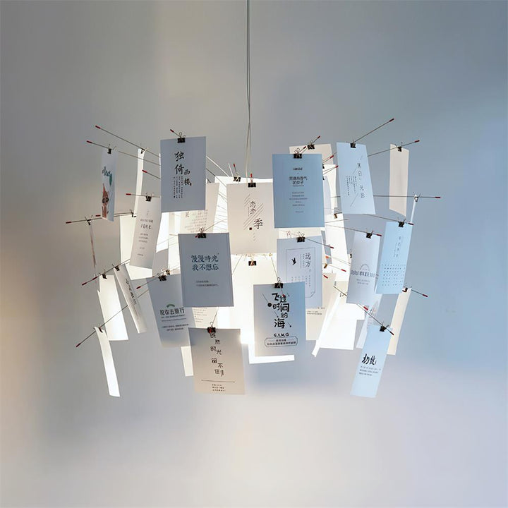 Lampadario Carta e metallo Colorful bianco Carte Whimsical moderno