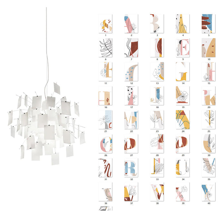 Lampadario Carta e metallo Colorful bianco Carte Whimsical moderno