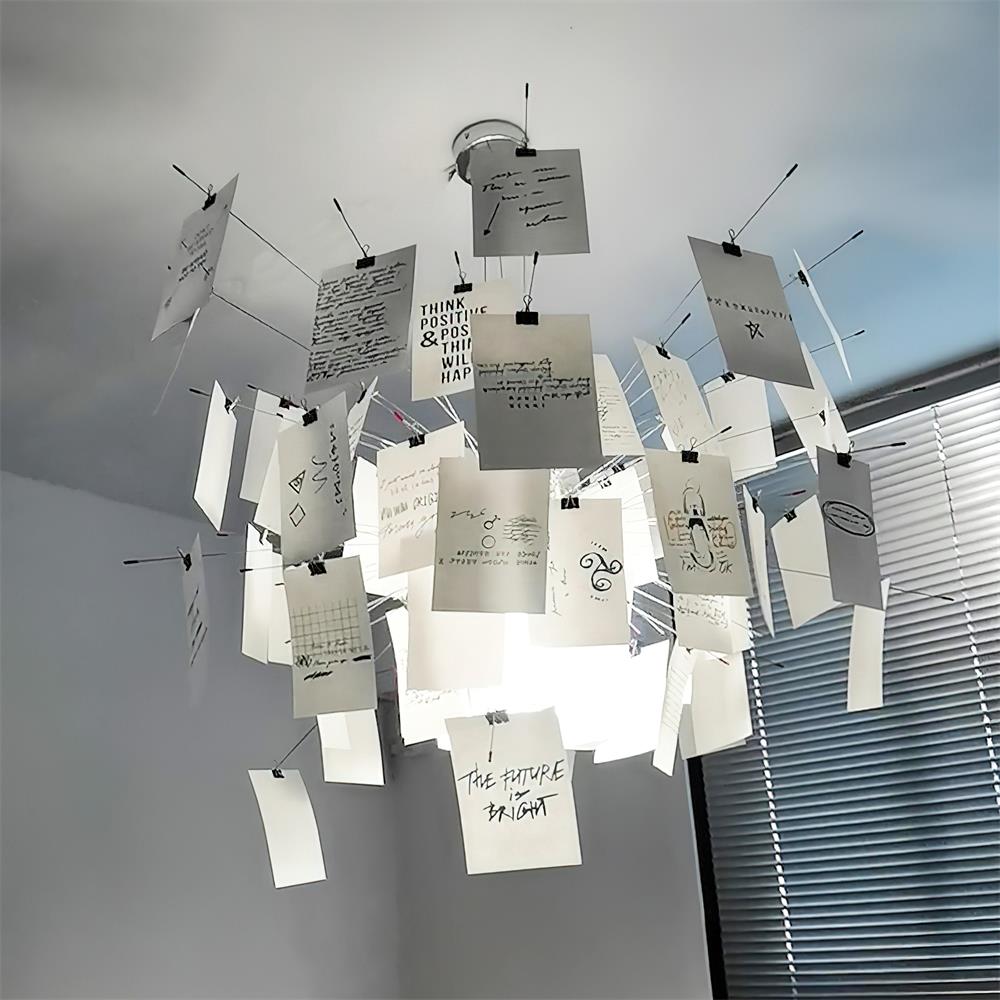 Lampadario Carta e metallo Colorful bianco Carte Whimsical moderno