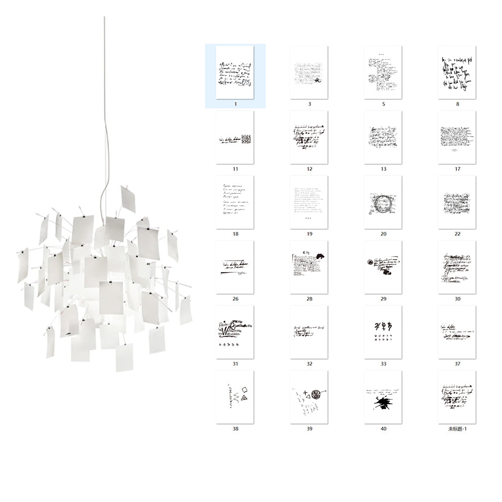 Lampadario Carta e metallo Colorful bianco Carte Whimsical moderno