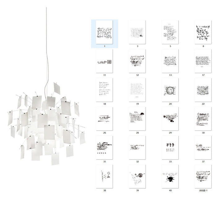 Lampadario Carta e metallo Colorful bianco Carte Whimsical moderno