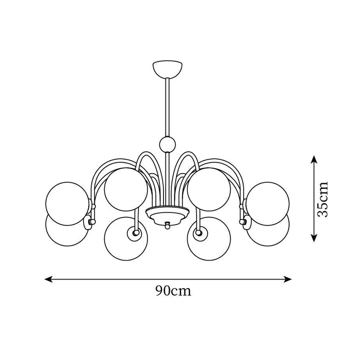Lampadario Bracci Curvi Ombrelloni Sferici Stile moderno Retro sala da pranzo | Cielum