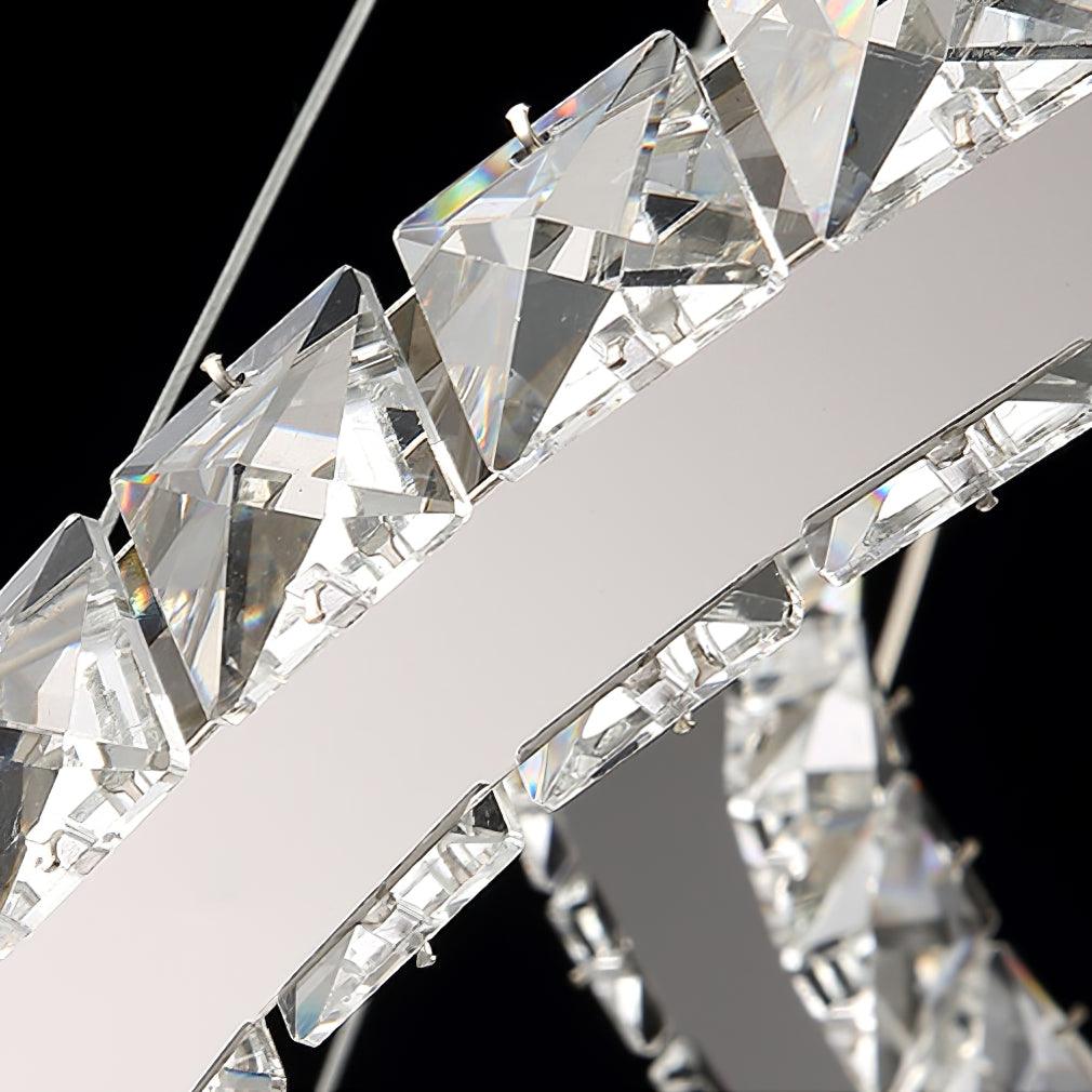 Luxisine lampadario Cristallo Double C moderno Argento 2-Anello