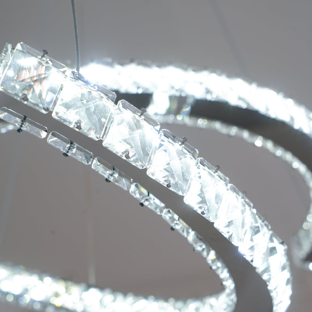 Luxisine lampadario Cristallo Double C moderno Argento 2-Anello