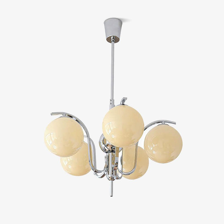 Eiroaria lampadario in vetro cromato Modo Deco elegante
