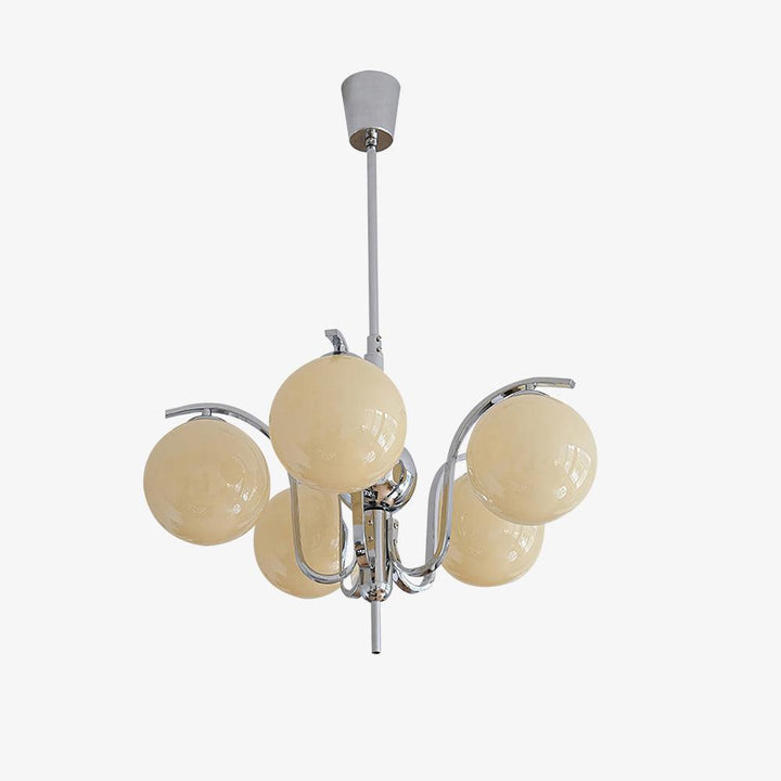 Eiroaria lampadario in vetro cromato Modo Deco elegante