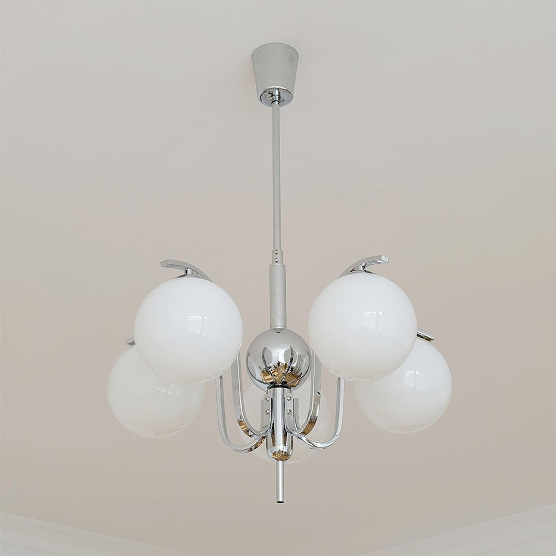 Eiroaria lampadario in vetro cromato Modo Deco elegante