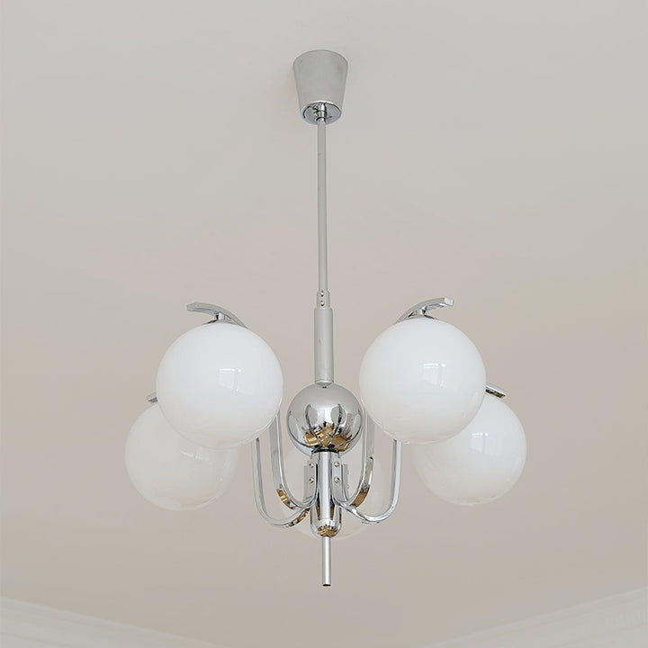 Eiroaria lampadario in vetro cromato Modo Deco elegante
