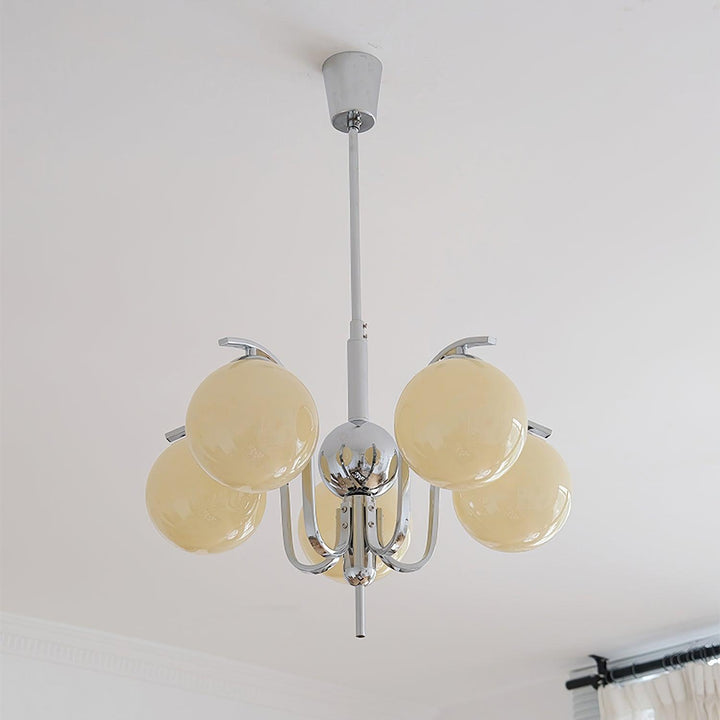 Eiroaria lampadario in vetro cromato Modo Deco elegante