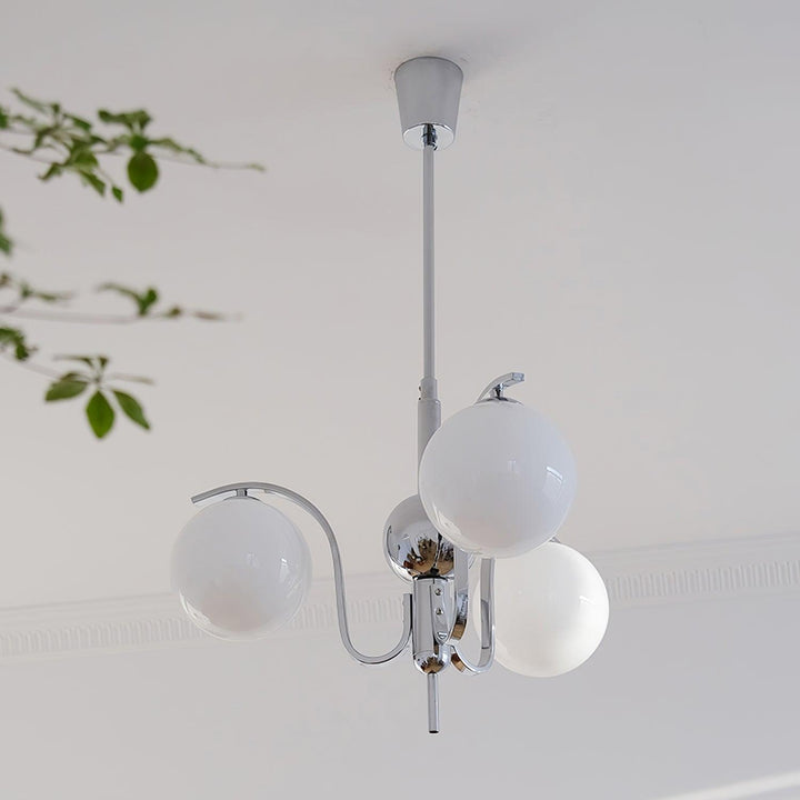 Eiroaria lampadario in vetro cromato Modo Deco elegante