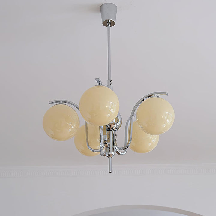Eiroaria lampadario in vetro cromato Modo Deco elegante