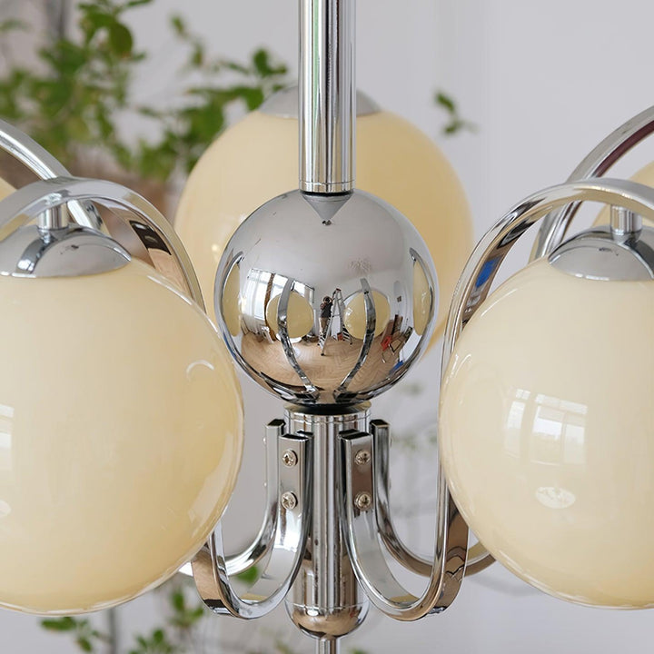 Eiroaria lampadario in vetro cromato Modo Deco elegante