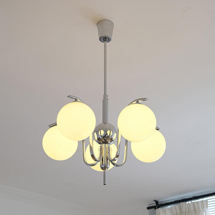 Eiroaria lampadario in vetro cromato Modo Deco elegante