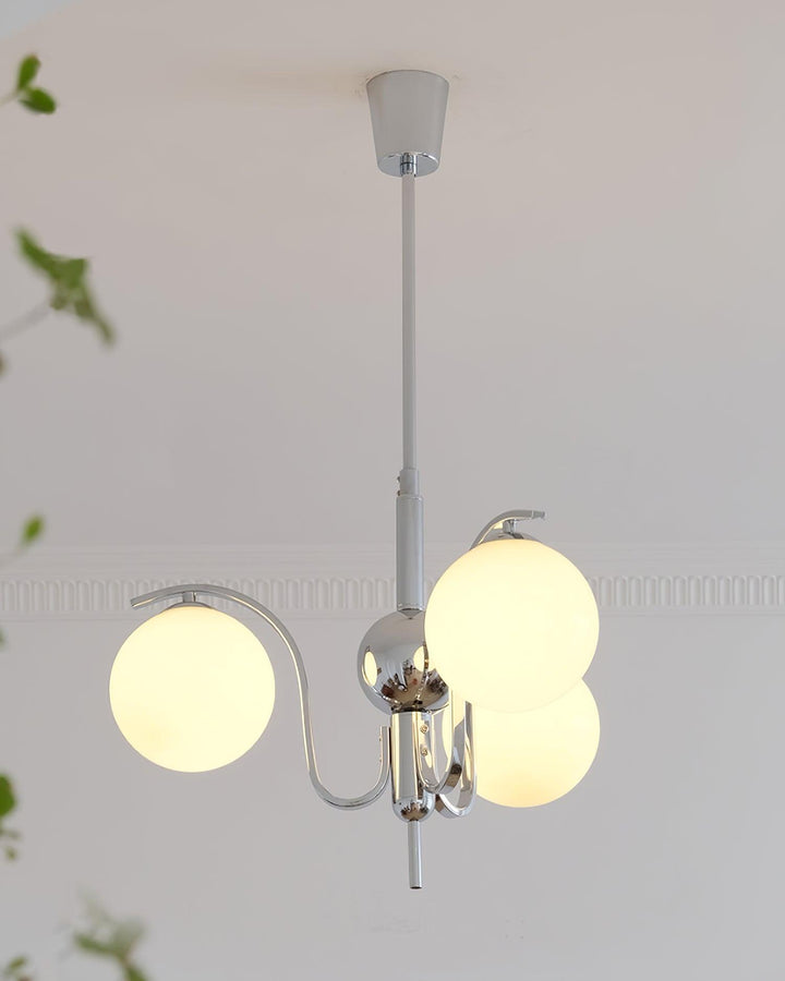 Eiroaria lampadario in vetro cromato Modo Deco elegante