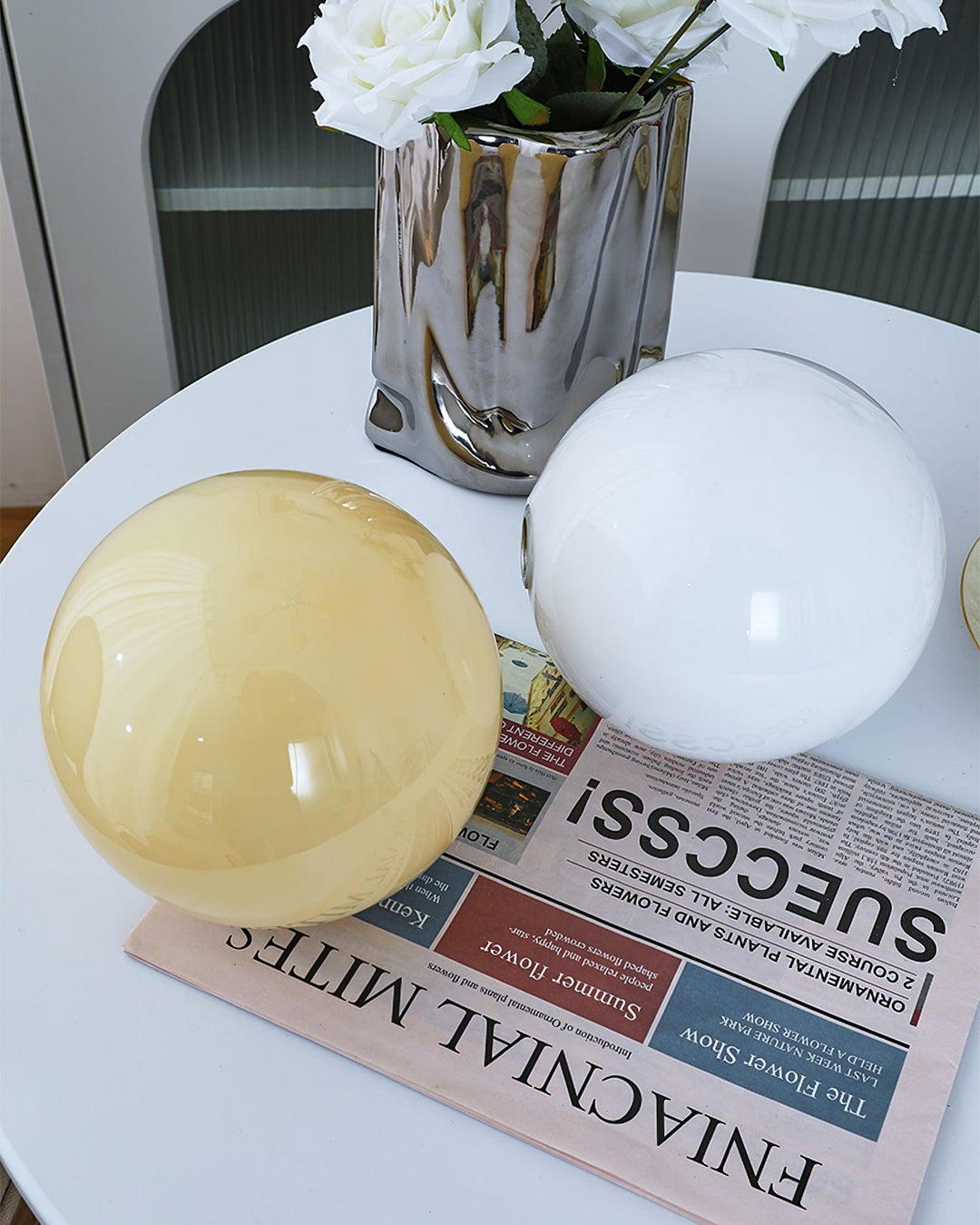 Eiroaria lampadario in vetro cromato Modo Deco elegante