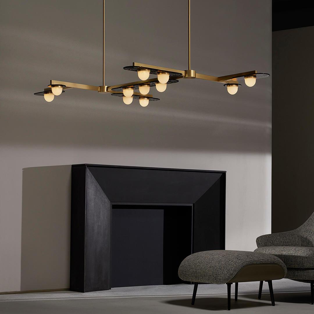 Solerelle lampadario LED lineare con Struttura in Oro