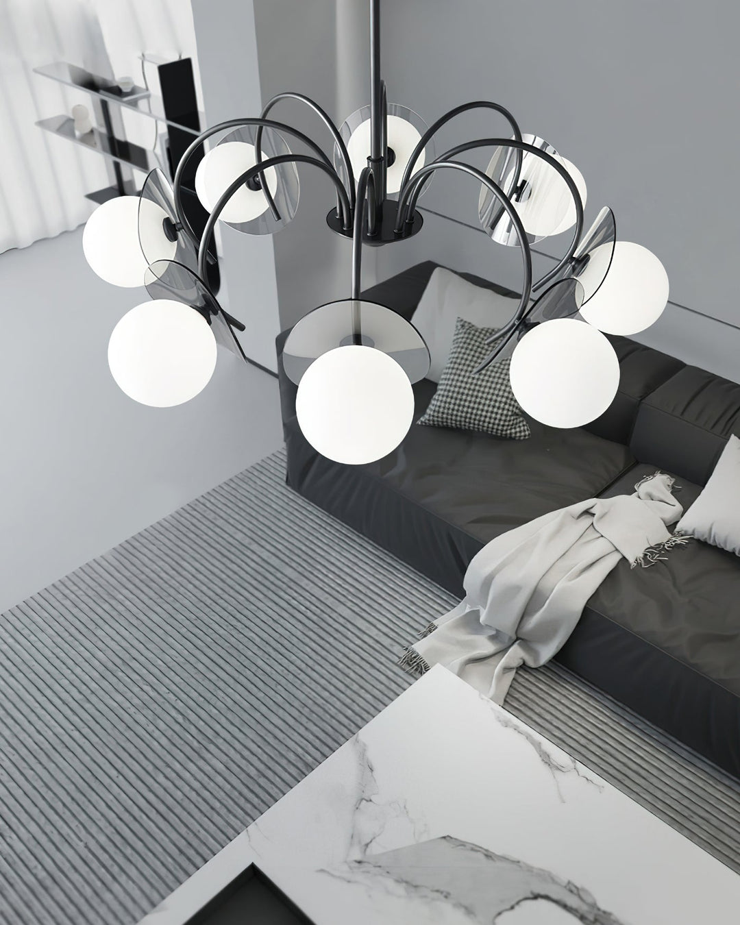 Seliselle lampadario sfera Braccio Scultoreo