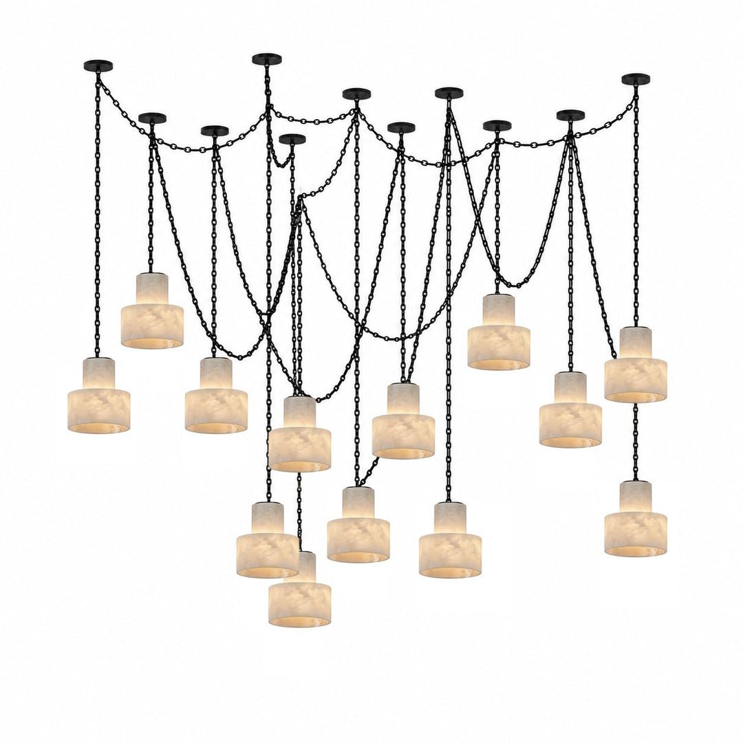 Leocadie lampada a sospensione Multi-Tier a Catena cilindrico