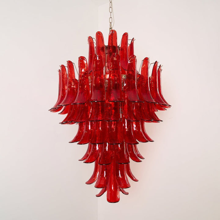 Celuena lampadario petali Murano Rosso Cremisi Art Bold vetro