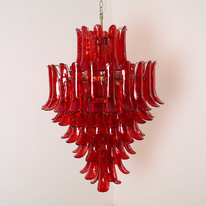 Celuena lampadario petali Murano Rosso Cremisi Art Bold vetro