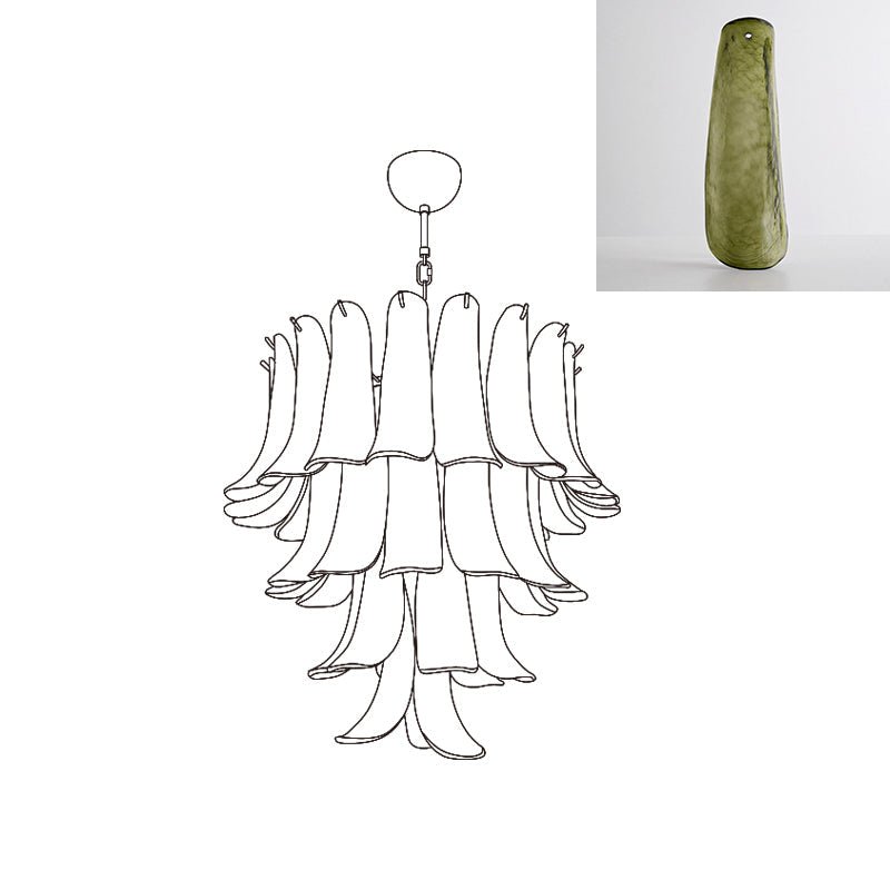 Celiian lampadario petali in vetro di Murano vintage