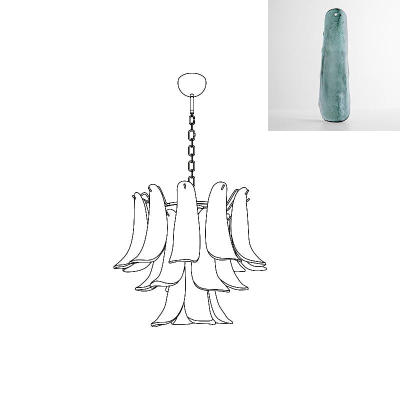 Celiian lampadario petali in vetro di Murano vintage