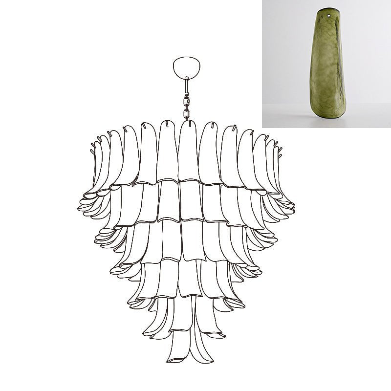 Celiian lampadario petali in vetro di Murano vintage