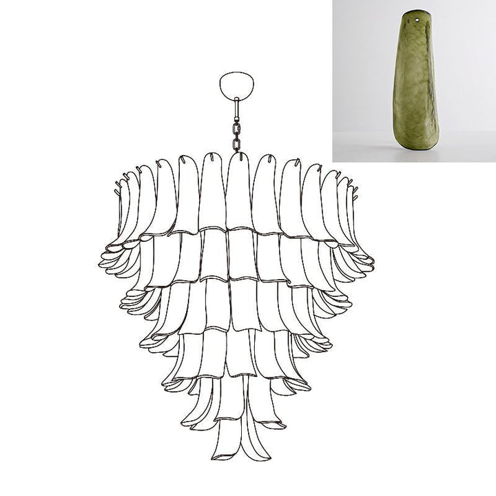 Celiian lampadario petali in vetro di Murano vintage