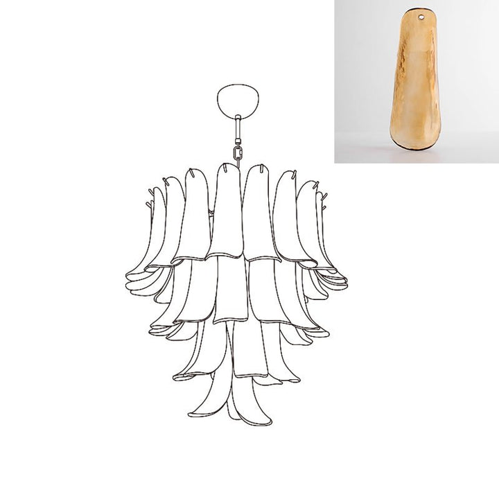 Celiian lampadario petali in vetro di Murano vintage
