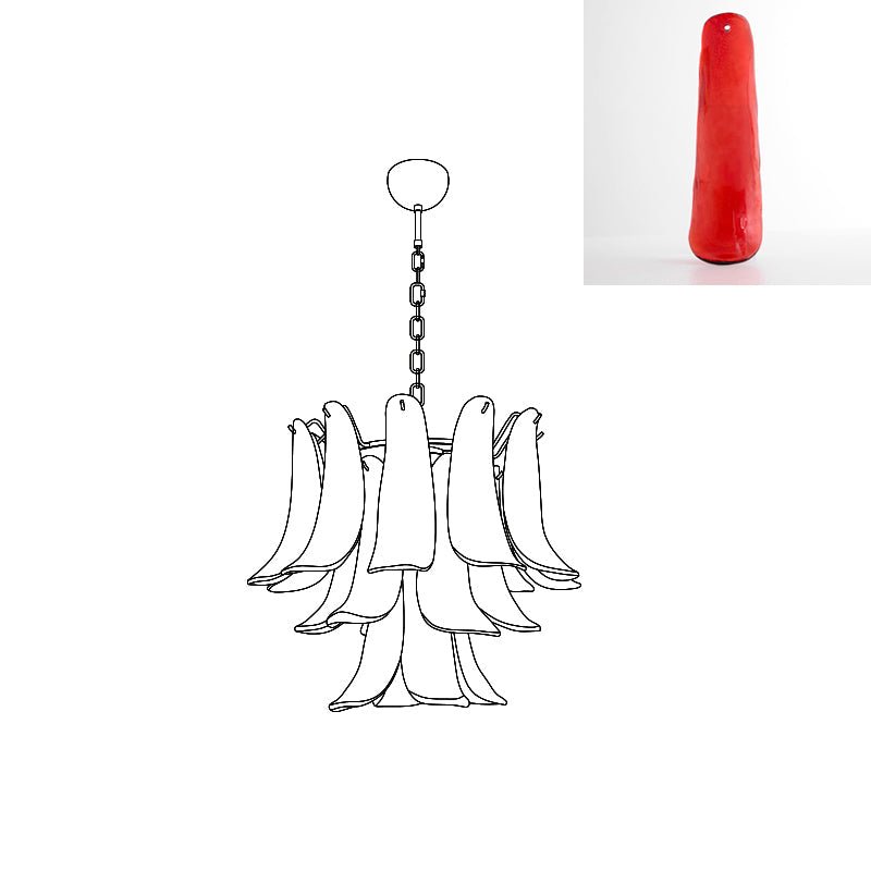 Celiian lampadario petali in vetro di Murano vintage
