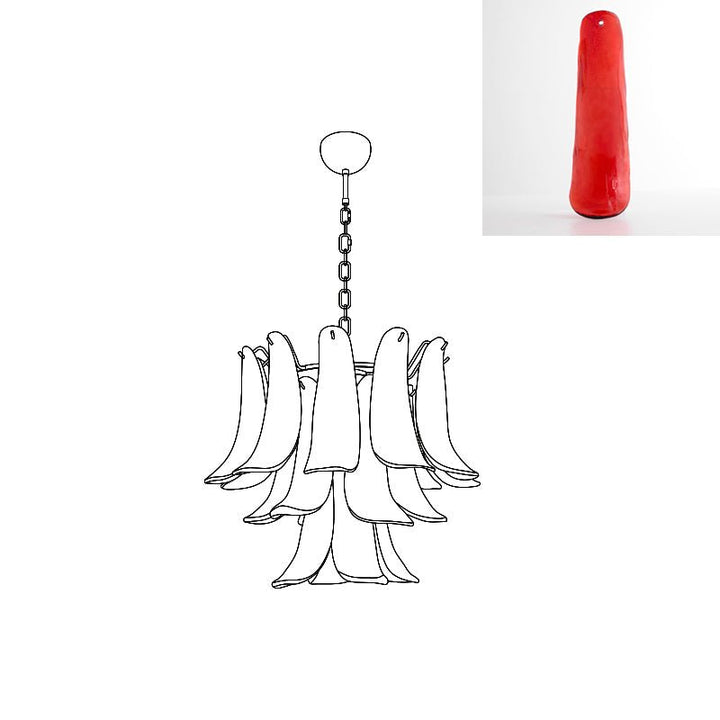 Celiian lampadario petali in vetro di Murano vintage