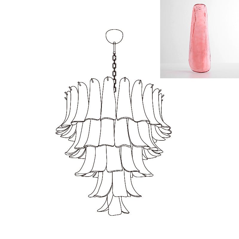 Celiian lampadario petali in vetro di Murano vintage