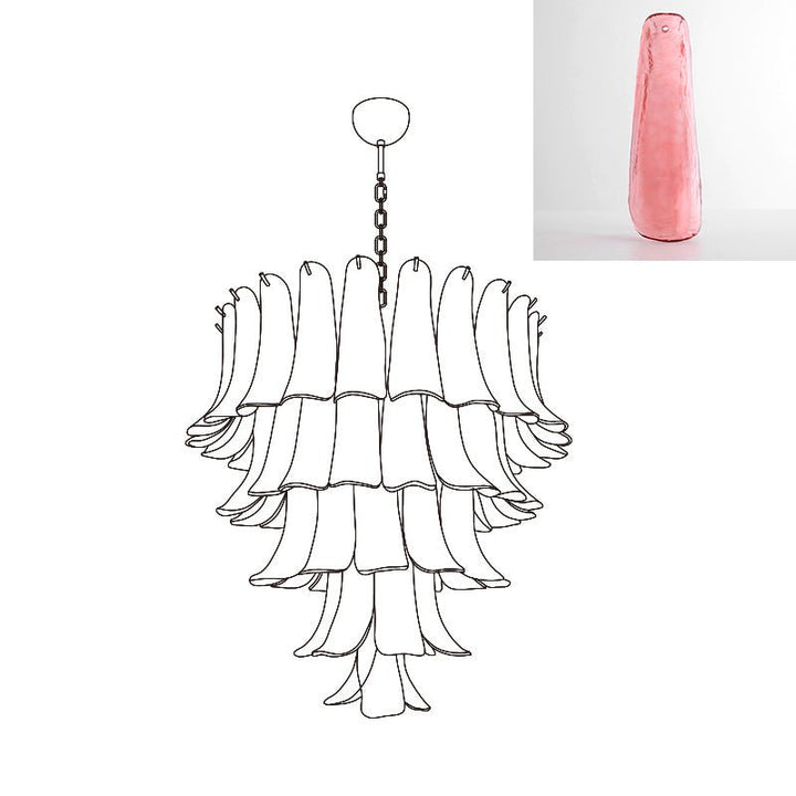 Celiian lampadario petali in vetro di Murano vintage