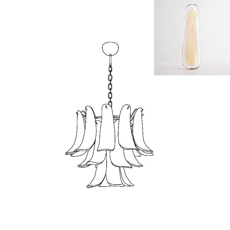 Celiian lampadario petali in vetro di Murano vintage