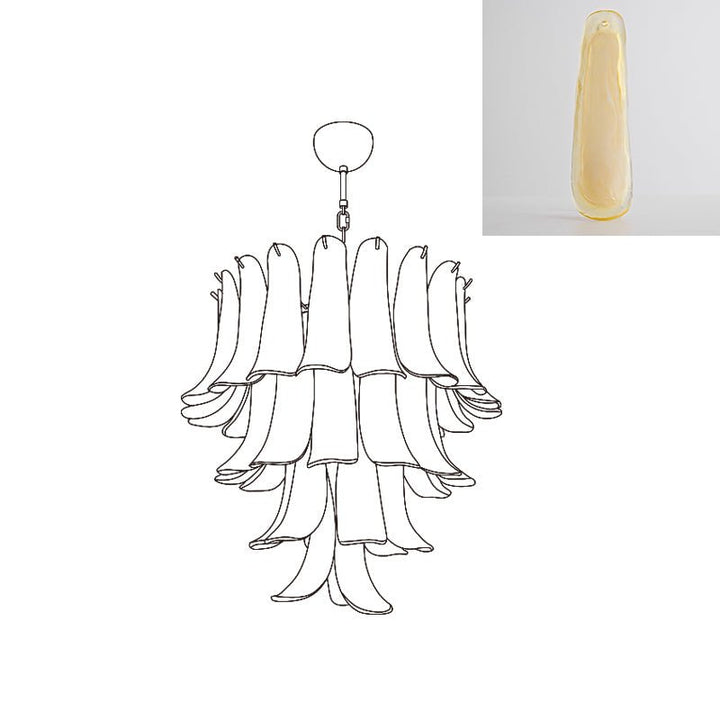 Celiian lampadario petali in vetro di Murano vintage