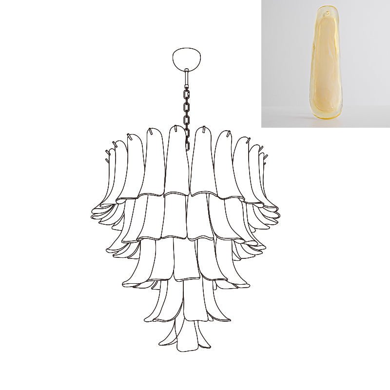Celiian lampadario petali in vetro di Murano vintage