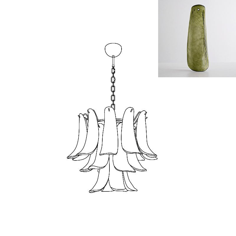Celiian lampadario petali in vetro di Murano vintage
