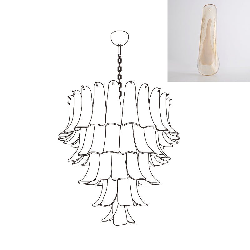 Celiian lampadario petali in vetro di Murano vintage