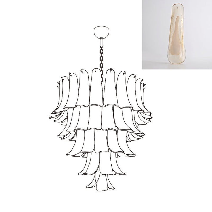 Celiian lampadario petali in vetro di Murano vintage