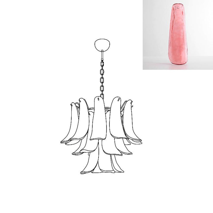 Celiian lampadario petali in vetro di Murano vintage