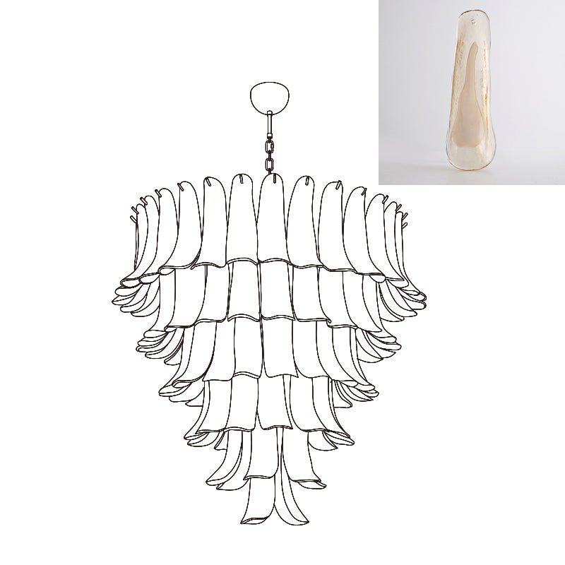Celiian lampadario petali in vetro di Murano vintage